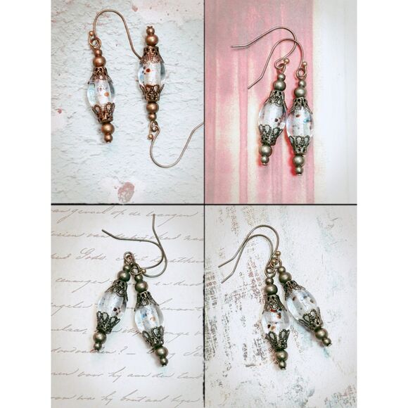 Artisan earrings  444# NEW bohemian Victorian earrings vintage hatpin dangle ear - Picture 2 of 6